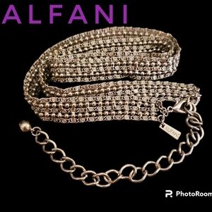 ALFANI Silvertone Metal Ball Festival Concert Chain Belt